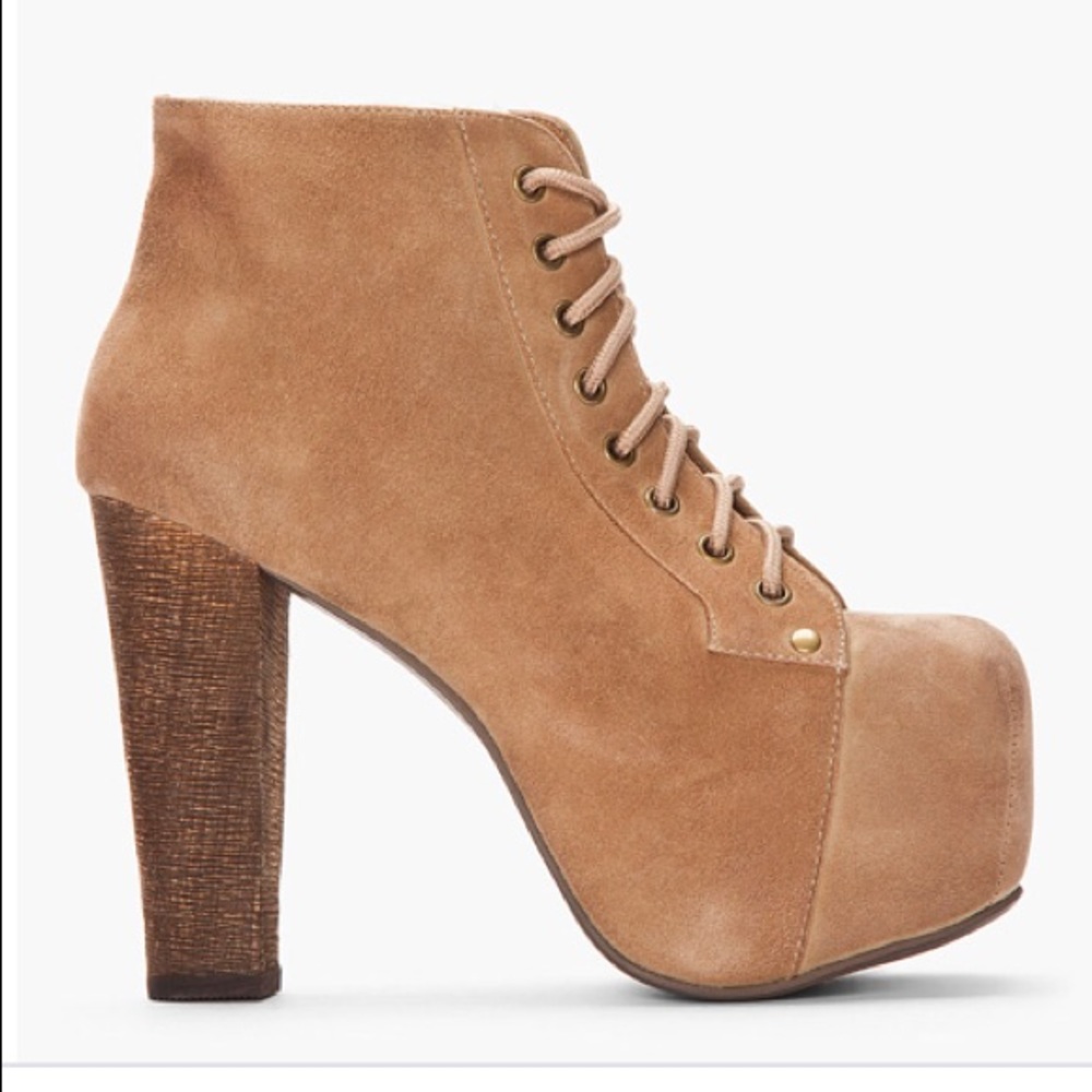 Jeffrey Campbell Suede "LITA" Booties TAN